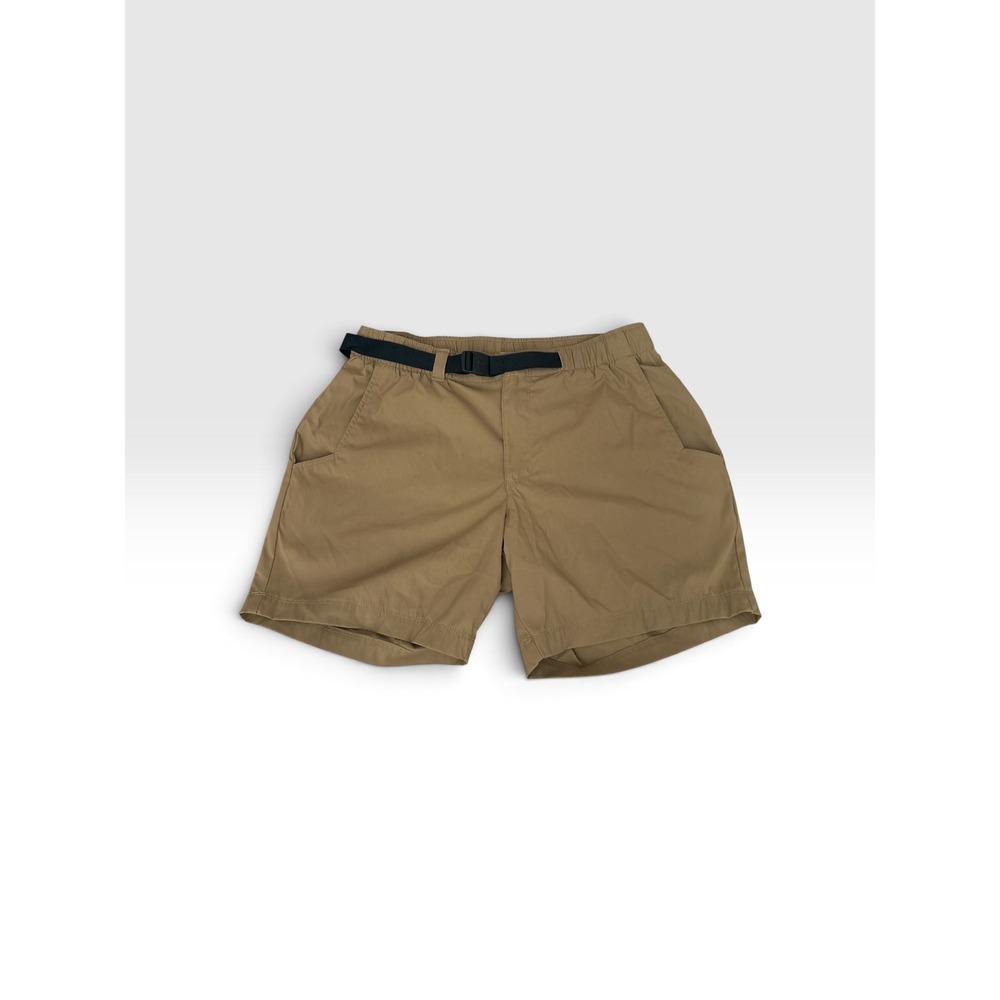 Columbia Men Tan Ripstop Hiking Shorts Integrated Belt D-Ring Khaki Size M